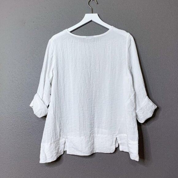 NICHE by Nilgun Derman Rolled Sleeve Lagenlook Top Medium - Picture 5 of 8